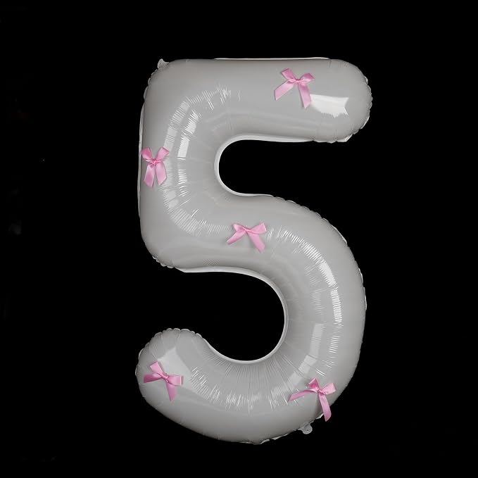 40 Inch White Number Balloons by Unknown