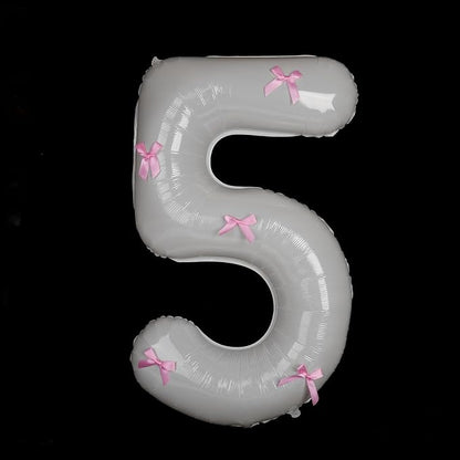 40 Inch White Number Balloons by Unknown