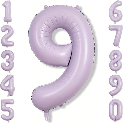 Cream Purple Number 9 Balloon 40 Inch, Foil Numeral by Unknown