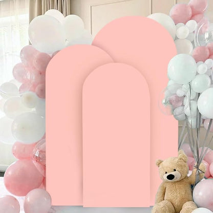 FANPROMS Wedding Arch Covers Set of 3 Dusty Rose Arch Covers Stretchy Fabric - Image 6