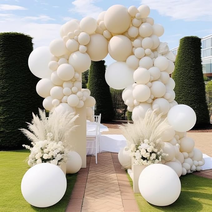 RUBFAC White Sand Balloons 120pcs 12 Inches Beige Boho Balloons - Image 3