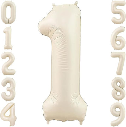 40 Inch Cream Foil Number 1 Balloon by TNCDJKPA