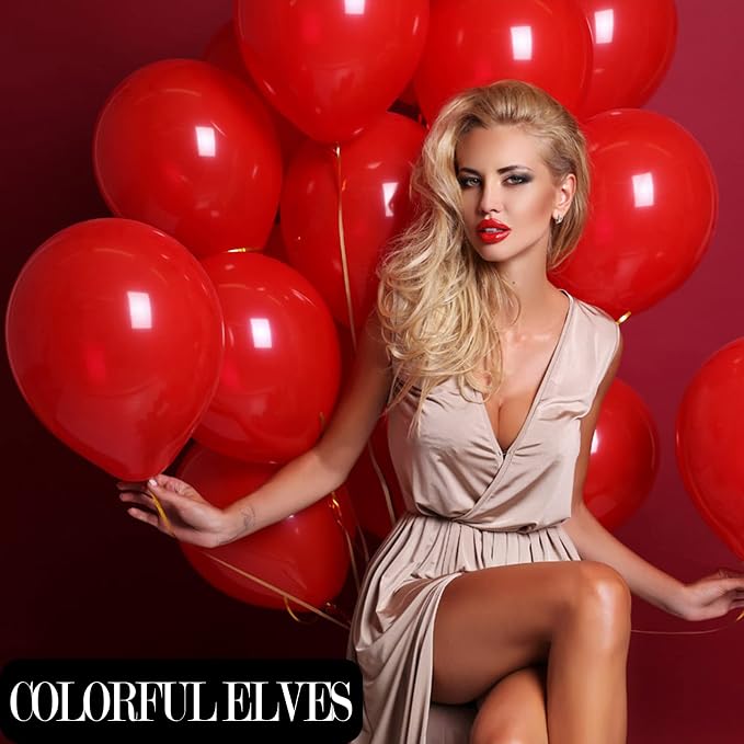Red 12 Inch 100 Pcs Latex Balloons Helium Thicken Balloons - Image 3
