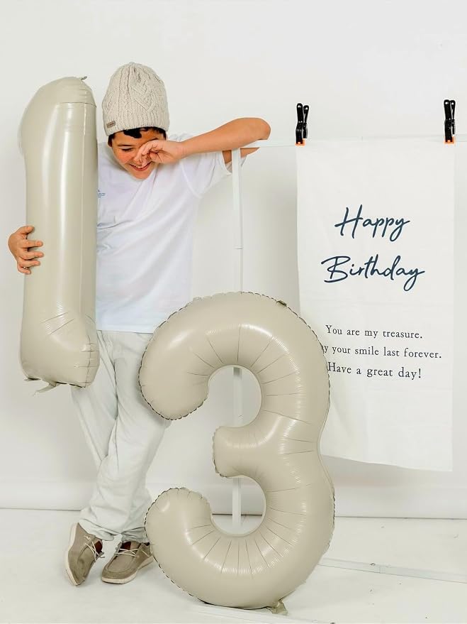 Number 10 Balloons 40 Inch for 10 100 Birthday Party Decorations, Cream | Jumbo - Image 4