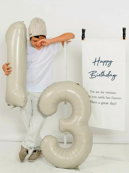 Number 10 Balloons 40 Inch for 10 100 Birthday Party Decorations, Cream | Jumbo - Image 4