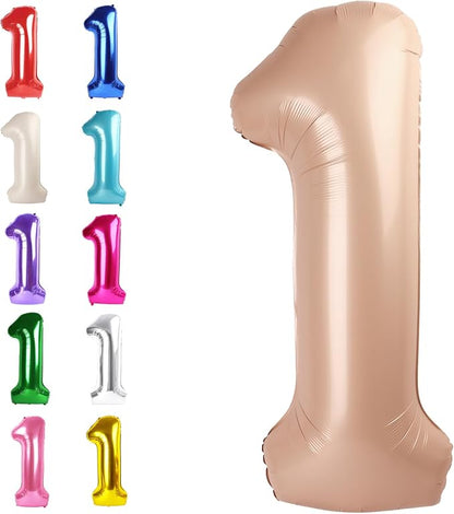 Light Brown Number 1 Balloon 40 inch, 1st Birthday Party Balloons Decoration | by Upgesy