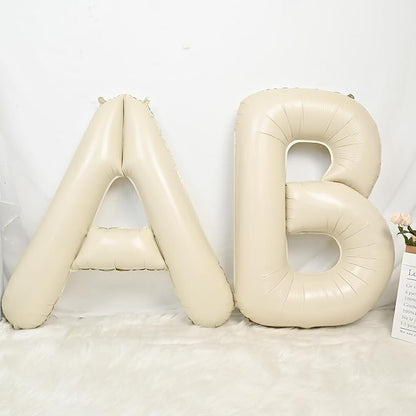 Cream D Letter Balloons, 40 Inch Letter D Balloon Beige, Helium Custom Letter - Image 4