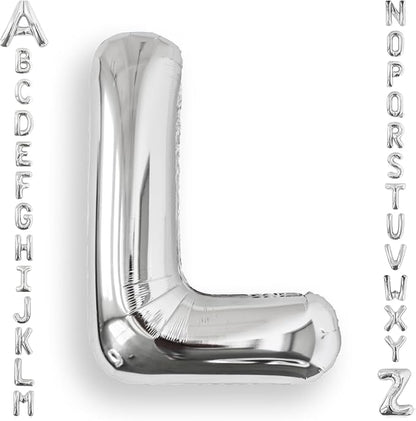 AULE 40 Inch Silver L Balloon Letter Foil A-Z Birthday Big Alphabet | Birthday by AULE