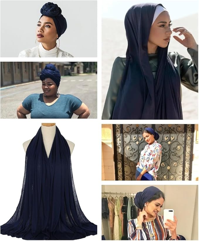 Harewom Head Wraps for Black Women Stretch Head Scarf Long African Hair Wraps Turban Headwraps Jersey Headbands