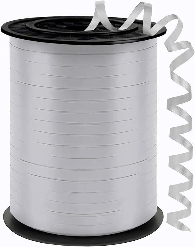 Silver Curling Ribbon, 500 Yards Ribbons by YCDMLJC