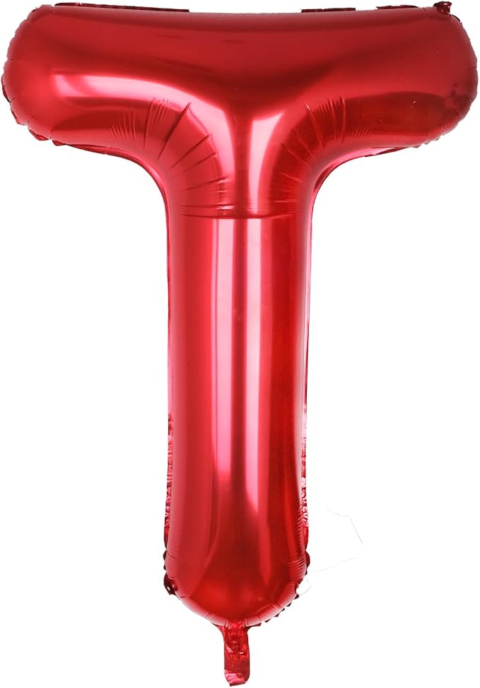 AULE 40 Inch Red T Balloon Letter Foil A-Z Birthday Big Alphabet | Birthday by AULE