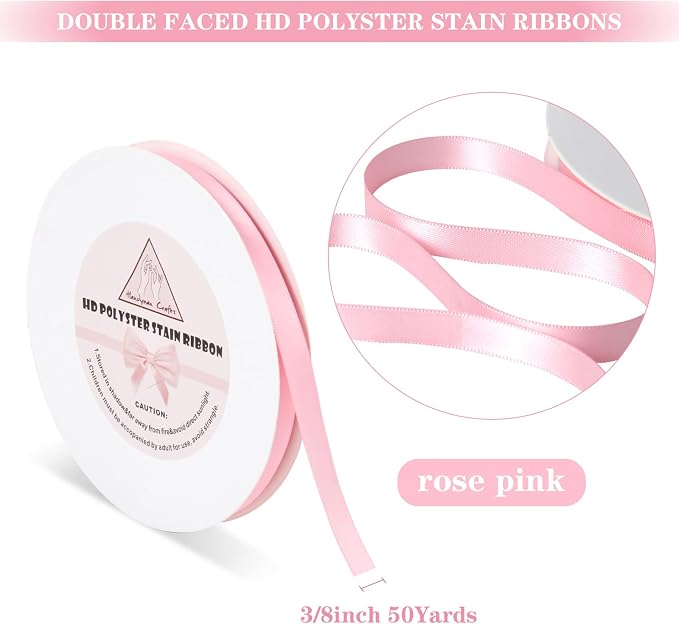 Handyman Crafts Pink Satin Ribbon - Image 2
