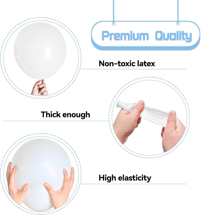White Balloon Arch Kit 111Pcs 18 12 5 Inch Latex Party Balloons Garland - Image 3