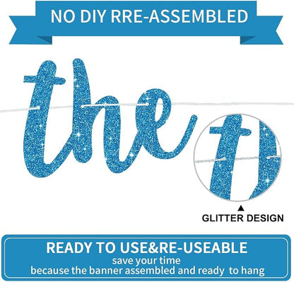 BEISHIDA Sky Blue Pre-Strung Glitter The Beginning of A New Chapter Banner | - Image 3