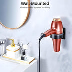 2pcs Blow Dryer Holder Wall Mounted and Curling Iron Holder, Self Adhesive Hair Dryer Holders Wall Mount, Stainless Steel Hair Dryers Wall Mount
