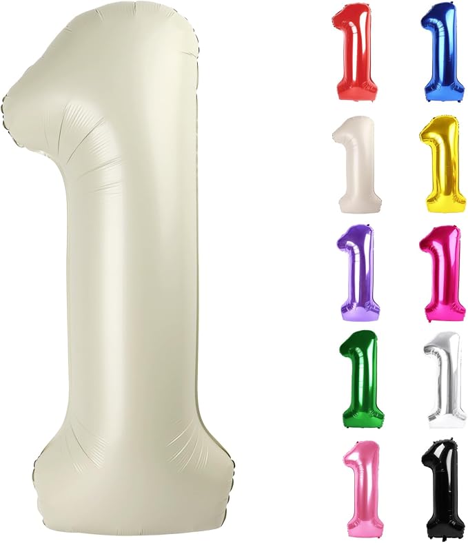 Cream Number 1 Balloon 40 Inch by IWERP