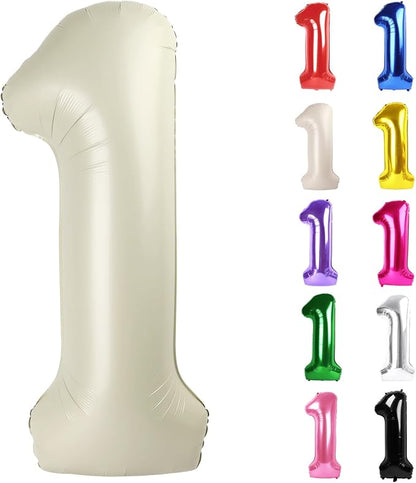 Cream Number 1 Balloon 40 Inch by IWERP