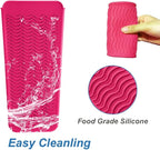 Heat Resistant Silicone Mat Pouch,Hair Styling Tools for Curling Irons, Flat Irons, Hair Straightener， 11.5 * 6 Inches, Food Grade Silicone, Pink