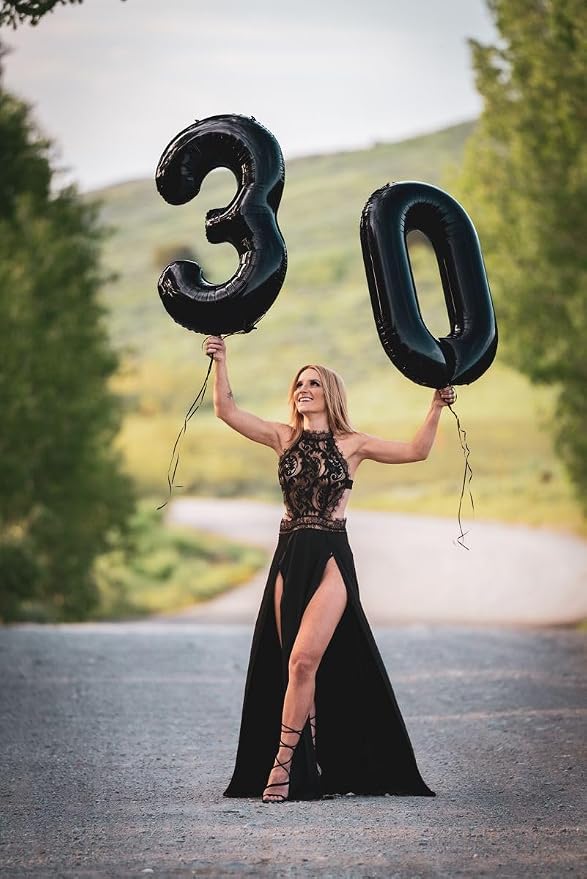 Numbers 30 Balloon 40Inch Black Balloons - Image 4