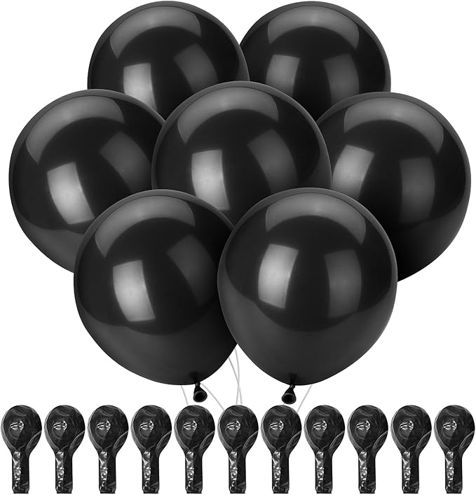 Mr. Pen- Black Balloons, 12 Inch, 54 Pack | Black Latex Balloons by MrPen
