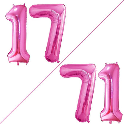 Number 17 Balloons for 17th Birthday Sweet 17 Party Decorations, 42 Inch Jumbo by GOER