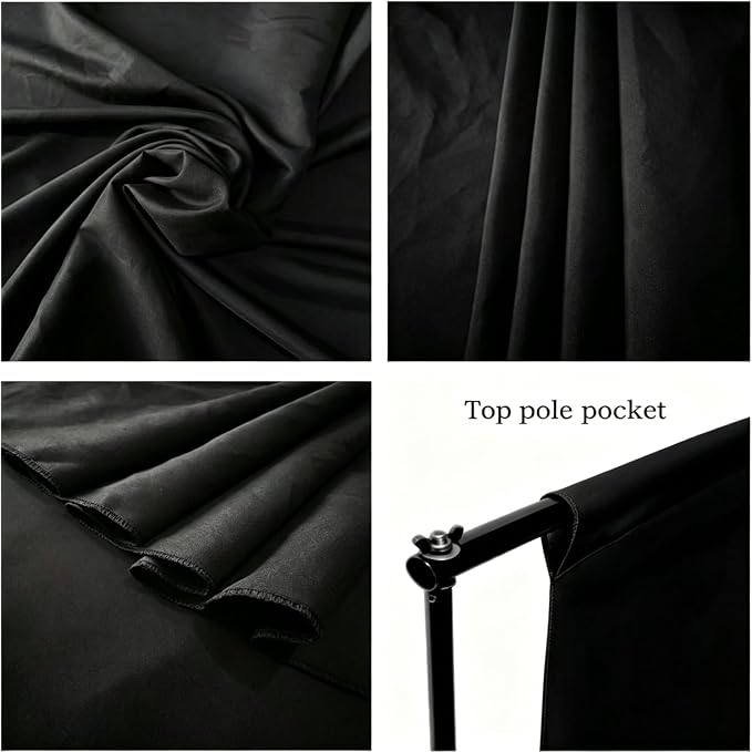 10 x 8 FT Black Backdrop for Photography, Polyester Fabric Background | Pure - Image 5