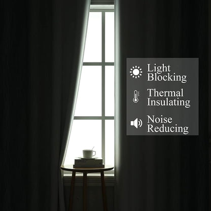 Stone Blue and Greyish White Ombre Blackout Curtains 90 Inch Length 2 Panels Set - Image 3