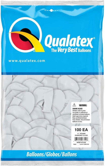 Qualatex 11" Diamond Clear Latex Balloons by Pioneer Balloon Company - Image 2