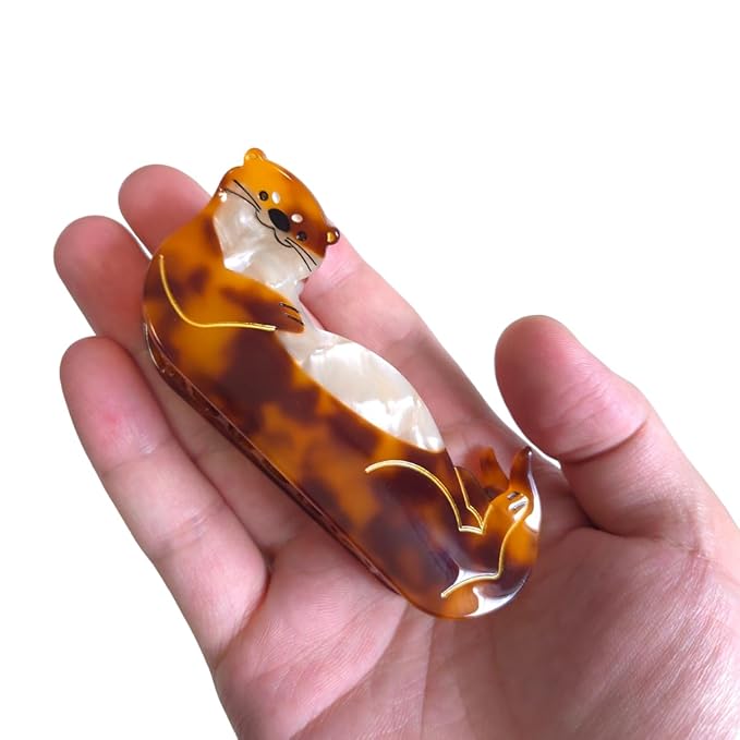 Novelty Aquatic Animals Hair Clips,Sea Otter Hair Clip,Cellulose Acetate Hair Clips,Big Claw Clips for Women