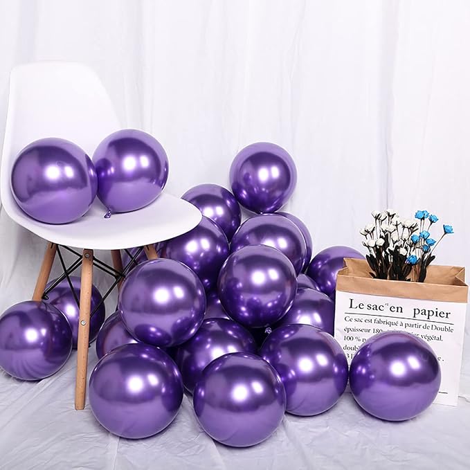 10 Inch Metallic Purple Balloons - Image 5