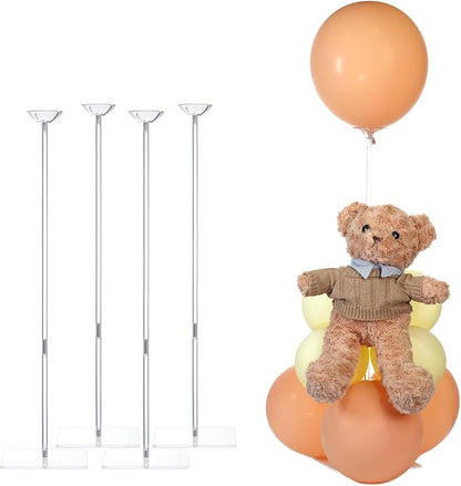 TekXYZ Acrylic Balloon Stand for Table Centerpiece, Adjustable 4-Pack | Adjusts by TEKXYZ