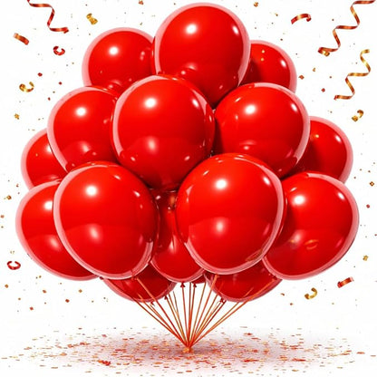 Red Balloons 100 Pack, 12 Inch Red Latex Balloons, Round Helium Balloons by Tamodan+for+better