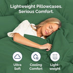 King Pillow Cases Set of 2 - Ultra Soft Hotel Quality Pillowcase Covers - Comfy, Cozy & Wrinkle Free - Shrinkage and Fade Resistant - Machine Washable Pillow Protectors - 2 Piece Set - Emerald Green