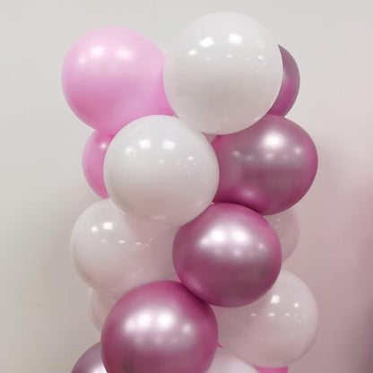 100Pcs Pink and White Column Tower Balloons - Image 5