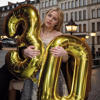 40 inch Gold Number Balloon Giant Foil Helium Balloons Gold Number 8 Balloon - Image 6