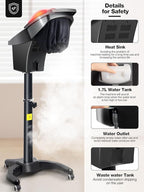 Icoget Hair Steamer for Deep Conditioning w/7 Color Light & Ozone, Micro Mist Scalp Hydration Steamer for Hair Treatment for Natural/Black Hair w/Adjustable Temp, for Barber