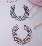 Sowaka 4 Pcs Circular Stretch Comb Plastic Black Brown Circle Spring Headband Flexible Hair Wrap Holder for Women and Girls, Outgoing Sports Accessories (8 shape - black and brown)