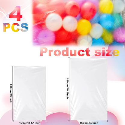 4 Pcs Large Balloon Bags, Plastic Balloon Transport Bags, Transparent Giant - Image 2
