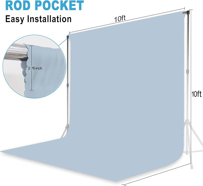 Dusty Blue Photography Backdrop - Image 2
