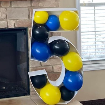 Balloons Blue Yellow and Black 60 Pcs, 12 Inch Dark Blue Yellow and Black Latex - Image 7