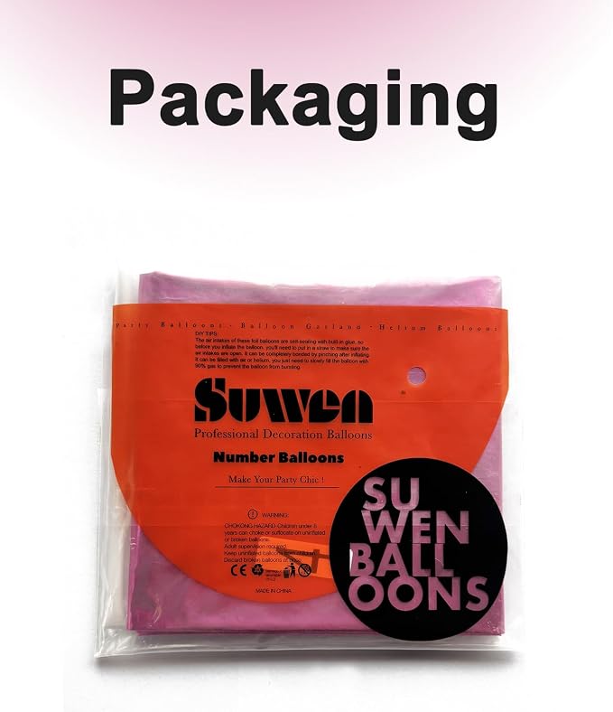 SUWEN 40 Inch Pink Large 4 Number Balloons Big Foil Helium Number Balloons 0-9 - Image 6