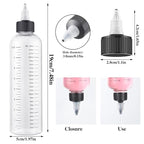 BESARME 2 Pack Applicator Bottle for Hair, 8.5 Ounce Hair Oil Applicator Plastic Squeeze Bottle Root Hair Dye Bottle Twist-On Top Tip Cap with Clear Graduated Scale