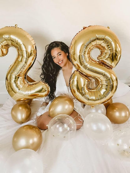 Numbers 17 Balloon 40Inch Gold Balloons - Image 3