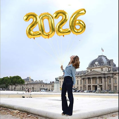 TONIFUL 2026 Graduation Balloons 42Inch Gold 2026 Number Balloons Aluminum Foil - Image 3