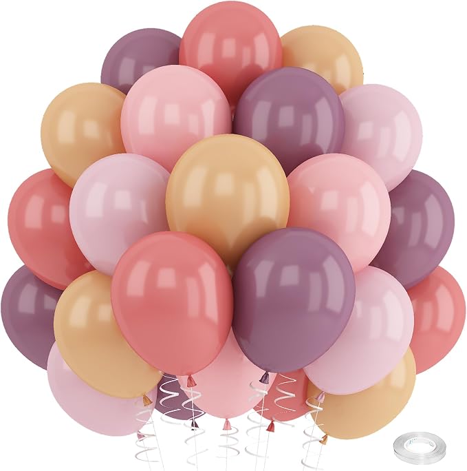 Pink and Purple Balloons 12inch Dusty Purple Blush Pink Balloon by Paeyeq