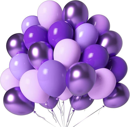 Purple Balloons 100 Pack 12 inch Extra Thick Metallic Pastel Dark Purple Party by LYNSP