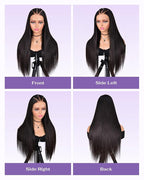 SKINLIKE Real HD Lace Wig 13x6 Full Frontal HD Lace Front Wigs Human Hair Pre Plucked Bleached Knots 180% Density 0.10mm Ultra-thin Invisible Lace Straight Human Hair Wigs For Women 26 Inch