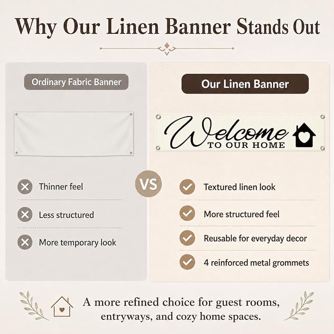 Welcome Banner Decor for Home, Rustic Wall Decor for Entryway, Welcome To Our - Image 4