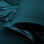 Aormenzy Satin Pillow Cases for Women King Size Set of 2, Dark Teal Satin Pillowcase for Hair with Envelope Closure Silky Pillow Covers Wrinkle, Fade Resistant (20x40 Inches)