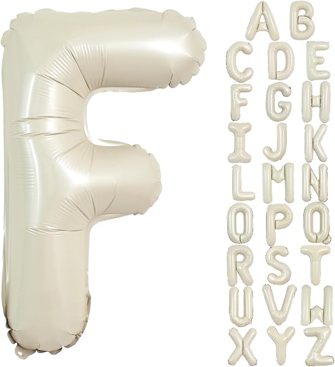 TONIFUL 40 Inch Large Cream White Letter F Balloons Giant Alphabet Letter by TONIFUL